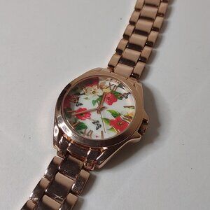 Pretty Rose Gold Tone Flower Watch